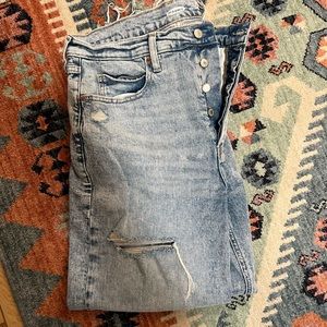 Button Fly High Waisted Mom Jeans